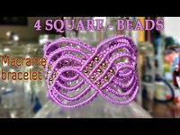 Macrame tutorial for bracelet - The 4 square of beads - Step by step guide by Tita - YouTube
