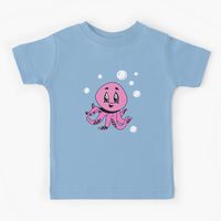 Pink Octopus Toddler T-Shirt, cute pink octopus, octopus, character, tentacle, aquatic, fish, cartoon, marine, creature, squid, animal, animals, water creature, baby octopus, sea animal, sea animals, underwater, ocean, water, aquarium, wildlife, swimming, tentacles, adorable, adorable octopus, sticker, stickers, animal stickers, octopus sticker, pink, pink stickers