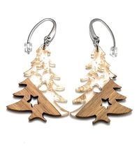 Amazon.com: Christmas Tree Wood and Resin Earrings (Clear W/Gold Flakes) : Handmade Products