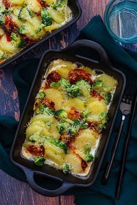 Gratin de pommes de terre au brocoli et chorizo - Amandine Cooking