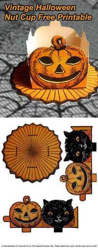 FREE PRINTABLE: Vintage Halloween Nut Cup or Favor Cup from Altered Artifacts.