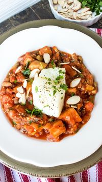 Italian Cod Caponata mixes in the best of fresh vegetables (#eggplant #garlic #tomatoes) with delicious & easily prepared #Cod to create a fabulous meatless meal. Alternatively use #cookedlentils for your protein.