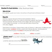 CLOZELINE - El Rey Tiburón por Maná (2 Day Lesson Plans) | TpT