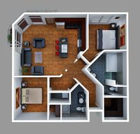 3D Plan View Render of Unit (3)