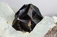 Pyrite, FeS2, Maibolte Quarry, Dörentrup, Lemgo, Eastern Westphalia, North Rhine-Westphalia, Germany. 7.88 mm Pyrite var. Iron Cross crystal. Collection & Photo Matteo Chinellato