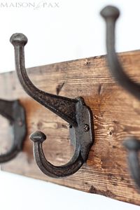 This DIY towel rack is gorgeous! The rustic finish and strong, sturdy hooks make this a perfect coat or towel rack for any space. Great step-by-step tutorial, too! maisondepax.com
