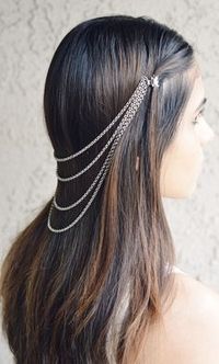 hair clip and chain... love the cascade the multi-stand chain creates. .