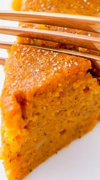 Impossible Pumpkin Pie ~ It is actually the easiest pumpkin pie you’ll ever make... As it bakes, it forms a light crust on its own and leaves behind a dense, but creamy pumpkin filling - Top it with whipped cream and it’s the perfect fall dessert!