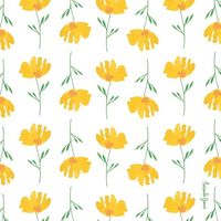 Yellow watercolor floral pattern by Amanda Gomes • Delighted Creative Co.