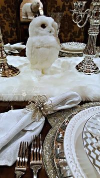 Snowflakes and Baubles Tablescape