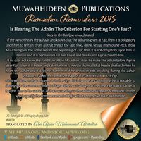 Is the Adhan the criteria for starting the fast Ramadan benefit #Allah #Quran #hadeeth #sunnah #quranverse #quranquotes #muslim #islam #islamicquotes #dua #islamicreminders #muslimpins #SubhanAllah #Alhamdulilaah #Bismillah #Islamicpins #islamicinfo #tawheed #aqeedah #tawakkul #taqwa #salafy #salafi #salafiyyah #manhaj