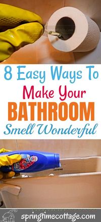 Have you ever wondered how to keep your bathroom smelling fresh and clean? Every time it is used, someone might leave a scent trail. It can either be from urine or from that #2 thing there! To top it off, the bathroom window is so small that it does not take in enough fresh air to make things right in quick time. Well here are 8 ways to make your bathroom smell wonderful. #bathroomsmell #smellhacks #homesmellhacks #householdhacks #tipsandtricks #cleaninghacks #homehacks #lifehacks #hacks