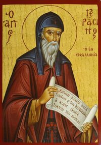 Saint Gerasimus - Greek Orthodox Byzantine wooden icon