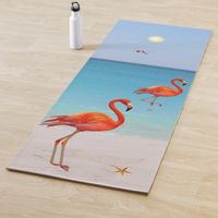Beautiful Flamingos on the Beach