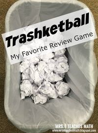 Trashketball: My Favorite Review Game - keep kids excited and engaged, free download included | mrseteachesmath.blogspot.com