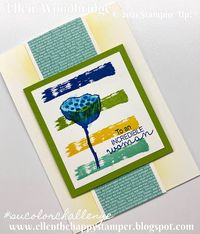 I put together this simple card using the Enjoy The Moment stamp set on the stamped Brushed Blooms background I added the sentiment from the Hydrangea Haven stamp set. The flower/seed pods weren't popping the way I wanted so I grabbed a damp Water Painter which reactivated the already stamped image. Using the Blending Brushes I added a light layer of Daffodil Delight on the card base, then a Coastal Cabana layer using the 6x6 Brights Designer Series Paper to make it all come together and pop.