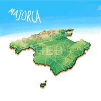 3D Island Map of Majorca. Detailed vector illustration. Isolated concept for infographic and marketing.... ... #download #vector #infographic #marketing #travel #beautiful #map #communication #design #hebstreit