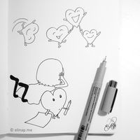 Black & white Mira(cle)Doodles drawn with ink on paper by elinap - © Elina Puohiniemi