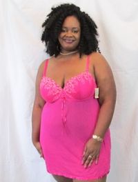 NWT Cacique Pink Cami Babydoll Lingerie Gown Size 22/24 Without panties Nylon and spandex Width 18"/Length 32" #Plussize