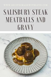 The inspiration for Salisbury Steak Meatballs and Gravy came from my favorite TV Dinner, Meatballs and Mashed Potatoes, the perfectly seasoned meatballs in a rich, brown gravy and served over mashed potatoes, Yum!