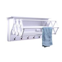 This easy to assemble accordion drying rack from Danya B, is an attractive, functional space saver for your laundry room or bathroom. When needed it extends out easily to provide 10 hanging racks; and