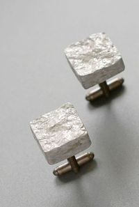 First anniversary gift for him - unique modern cufflinks handmade from recycled paper