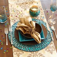 New Year's Eve - Blue. turquoise brown gold