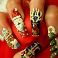 ~` 3D christmas nails `~