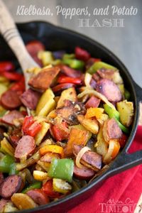 Kielbasa, Peppers, and Potato Hash Skillet plus 30+ Cast Iron Skillet Recipes