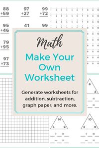 Need to create a timed test or just want to print out some extra practice for your child or class? Create endless addition, subtraction, multiplication, division, and fact family worksheets with these math worksheet generators.
