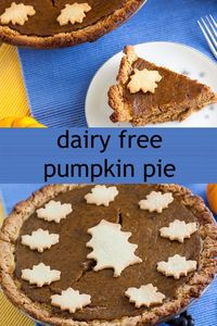 Pumpkin Pie from Binky's Culinary Carnival is dairy free and so delicioius. Perfect for everyone this Thanksgiving! Easy to make, learn how today with Binky's Culinary Carnival.