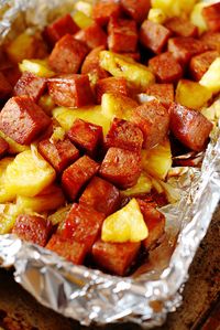 Baked Spam and Pineapple in Teriyaki Sauce