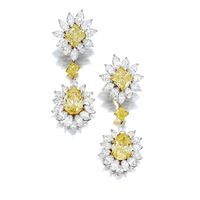 Pair of Fancy Yellow Diamond and Diamond Pendant-Earclips | Magnificent Jewels | Sotheby's