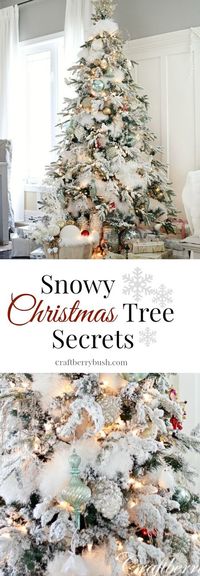 Craftberry Bush: The flocked tree - secret garland revealed; use dollar store dusters!!!