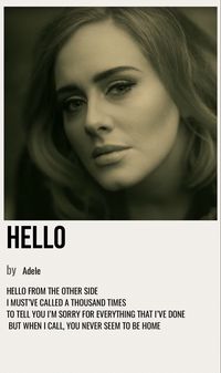 minimal poster of the song hello by adele