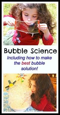 Bubble Science! (Also includes bubble solution recipe and directions to make a bubble blower!) #Bubbles