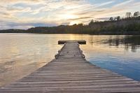 Photographic Print: White Iron Lake Boat Dock by Peter Bodig : 24x16in