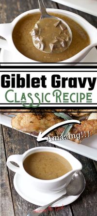 Turkey giblet gravy is a classic side dish to roast turkey. Learn the simple steps of how to make giblet gravy using my family recipe for turkey gravy. Creamy, rich and full of flavor this Thanksgiving gravy simmers on the stove while the turkey roasts and is quickly finished while the bird rests before carving.