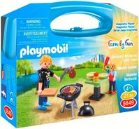 playmobil 5649 in koffer Man met Barbecue BBQ blauw