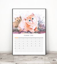 Printable Calendar 2021 Pets calendar Watercolor monthly | Etsy
