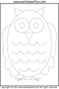 Owl Tracing and Coloring – 4 Halloween Worksheets