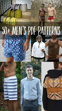 Looking for PDF sewing patterns for men? I have a big list of things to sew for men! From bags to pants and everything in between.