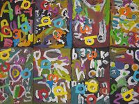 Art with Mrs. Kim : Kindergarten Abstract Alphabet Painting
