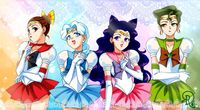 Ayakashi sisters as the Sailor Asteroids by Drachea Rannak