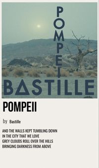 minimal poster of the song pompeii by bastille