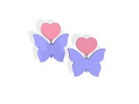 Heart Butterfly Drop Earrings - simlasya