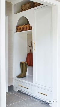 ASHLEY GILBREATH INTERIOR DESIGN: The friend's entry as we like to call it in the South: the space just off the side of the house usually close to a detached garage or carport where close friends and family can enter. This is a very important and simple mud room or drop zone just off the family room.