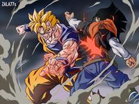 Gohan del Futuro vs Androide 17 - Dragon Ball Z // Instagram créditos: zala77s