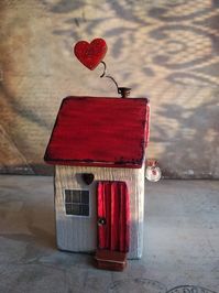 Petite maison en bois où vit lamour. Ornement doux à la | Etsy