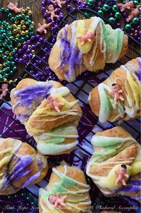 Mardi Gras Cream Cheese King Cake Croissants